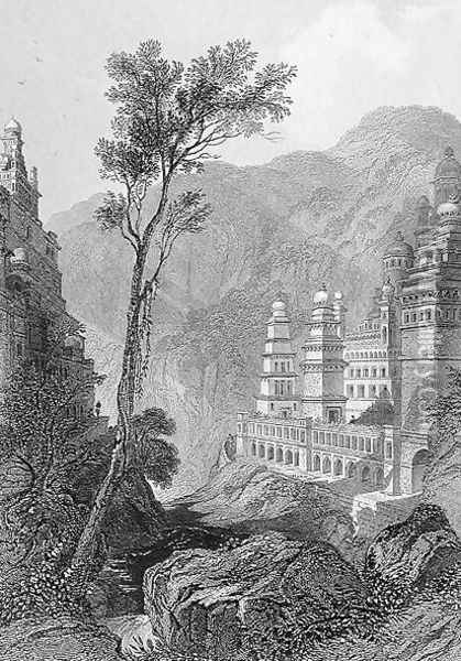 Jain Temples, Muktagerri, engraved by Finden, from World Religion, published by A. Fullarton & Co. Oil Painting - Henry Warren