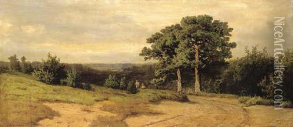 A Country Road Oil Painting - Ivan Shishkin