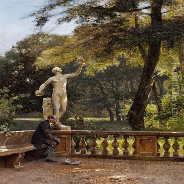 Fra Villa Borghese Oil Painting - Frederik Niels M. Rohde