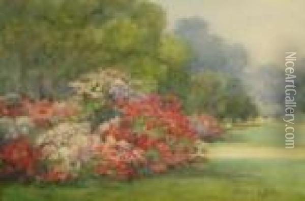 Floral Garden Oil Painting - Mildred Anne Butler