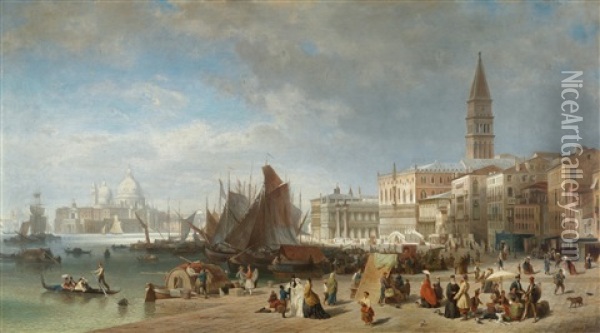 Venedig - Blick Auf Punta Della Dogana, Santa Maria Della Salute Und Die Piazetta Oil Painting - Conrad Hoff