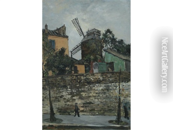 Le Moulin De La Galette Oil Painting - Marcel Francois Leprin