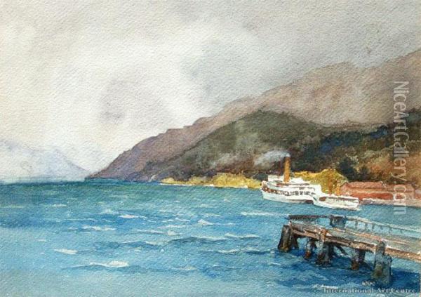 Lake Wakatipu, Queenstown Oil Painting - Alfred Ernest Baxter