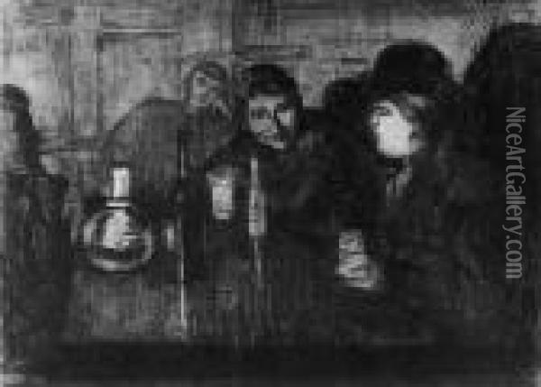 Christiana-boheme I Oil Painting - Edvard Munch