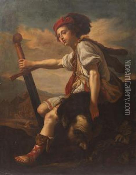 David Med Goliats Hode Oil Painting - Domenico Fetti