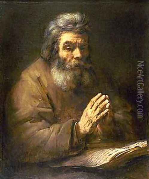 Old Man Praying Oil Painting - Rembrandt Van Rijn