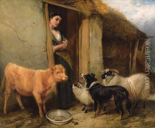The Shepherd's Home Oil Painting - Richard Ansdell