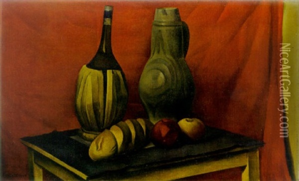 Stillebene Oil Painting - Alexander Kanoldt