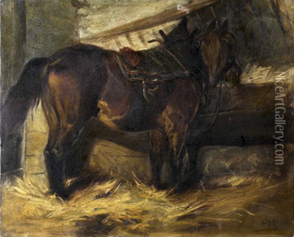 Cheval A L'ecurie Oil Painting - Edouard Armand-Dumaresq