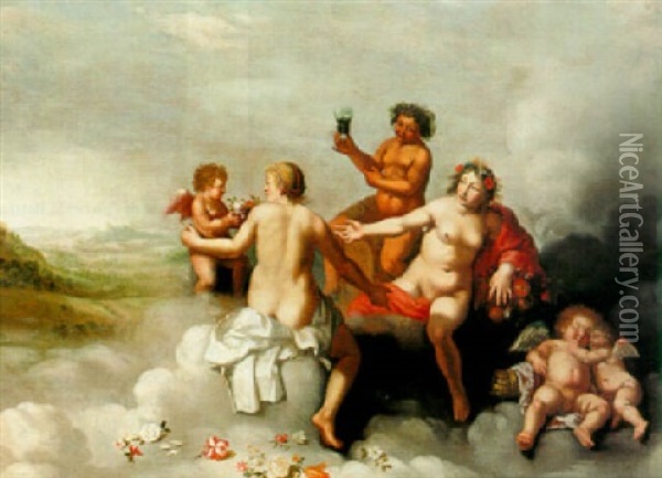 Sine Cerere Et Baccho Friget Venus Oil Painting - Cornelis Van Poelenburgh