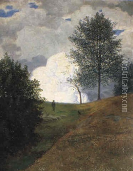 Landscape With A Herd Of Sheep Oil Painting - Friedrich Koenig
