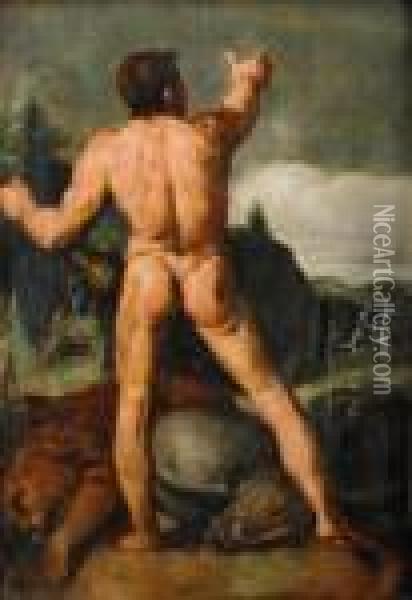 Hercules Oil Painting - Hendrick Goltzius