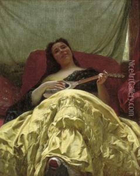 A Seductive Melody Oil Painting - Louis-Emile Pinel De Grandchamp