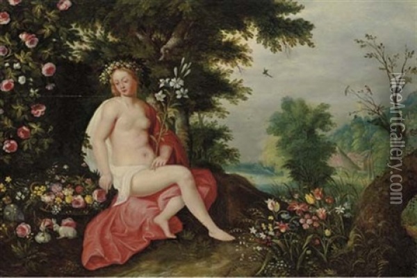 An Allegory Of Spring Oil Painting - Jan van Kessel the Elder