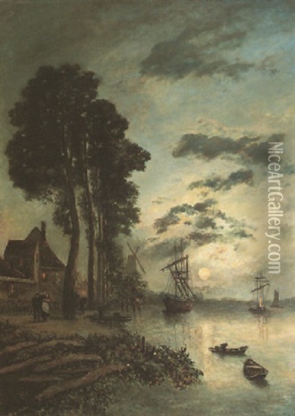 L'entree Du Port De Rotterdam Oil Painting - Johan Barthold Jongkind