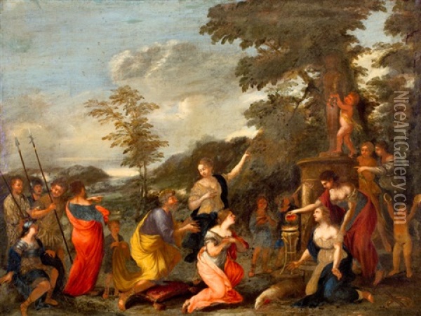 Offerfeest Oil Painting - Nicolas Poussin