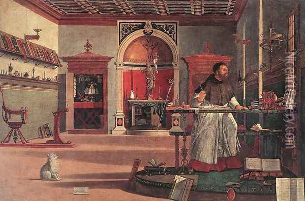 Life of St. Jerome: Vision of St. Augustine (Storie di san Gerolamo: Visione di sant'Agostino) Oil Painting - Vittore Carpaccio