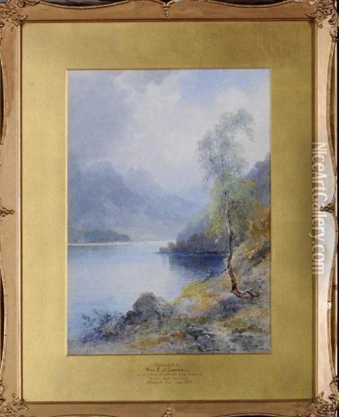On Loch Katrine, N.b. Oil Painting - Emil Axel Krause