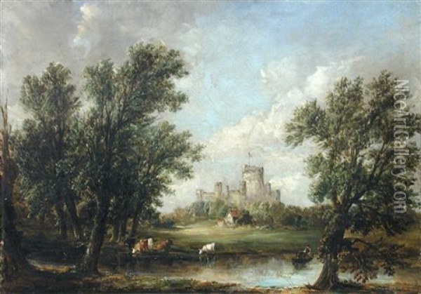 Eton Grounds Oil Painting - Alfred Vickers