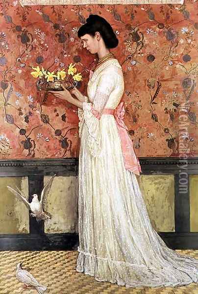 Portrait of Mrs Ingram Bywater, 1872 Oil Painting - Walter Crane