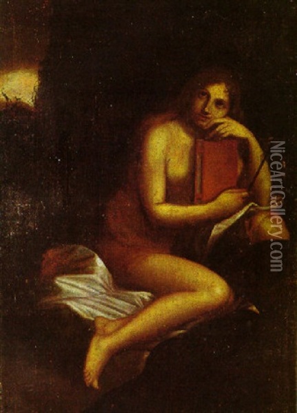 S. Maria Maddalena In Meditazione Oil Painting - Luca Cambiaso