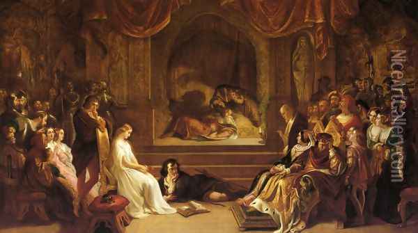 The Play Scene from Hamlet Oil Painting - Daniel Maclise