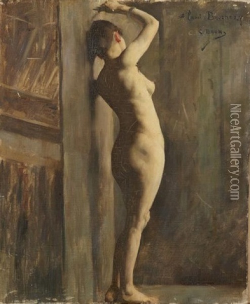 Nue Academique Oil Painting - Clement Brun