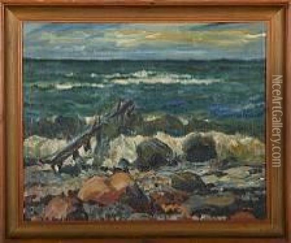 Coastel Scenery Oil Painting - Albert Stegler
