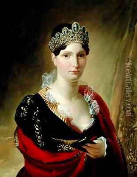 Portrait of Elisa Baciocchi 1777-1820 Oil Painting - Joseph Franque