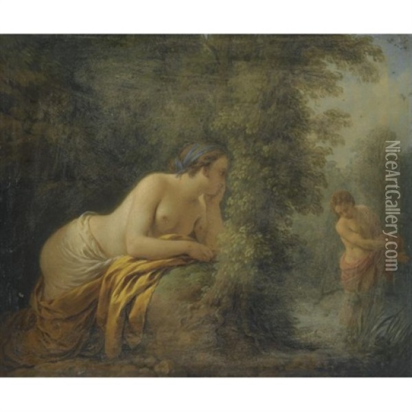 Echo And Narcissus Oil Painting - Louis Jean Francois Lagrenee
