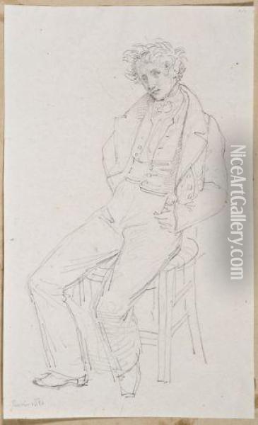 Homme Assis Sur Une Chaise Oil Painting - Alexandre-Marie Colin