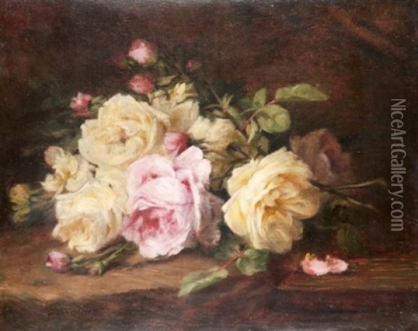 Roses Oil Painting - Andre Perrachon
