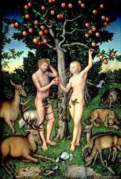 Adam and Eve 3 Oil Painting - Lucas The Elder Cranach