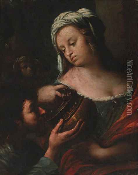 Rebecca and Eliezer Oil Painting - Giovanni Battista Langetti