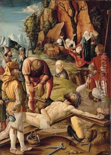 Christ Nailed To The Cross Oil Painting - Hans Leu the Younger