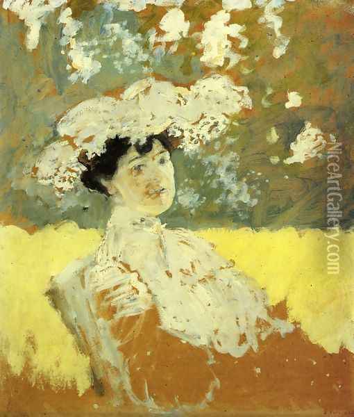 Woman with a Hat, 1901 Oil Painting - Jean-Edouard Vuillard