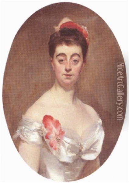 Portrait De Madame La Comtesse Jacques De Ganay Oil Painting - John Singer Sargent