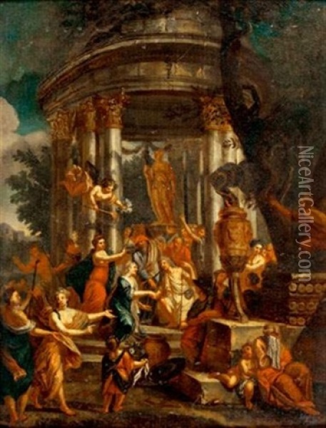 Le Mariage De Mirtillo Oil Painting - Gerard Hoet the Elder