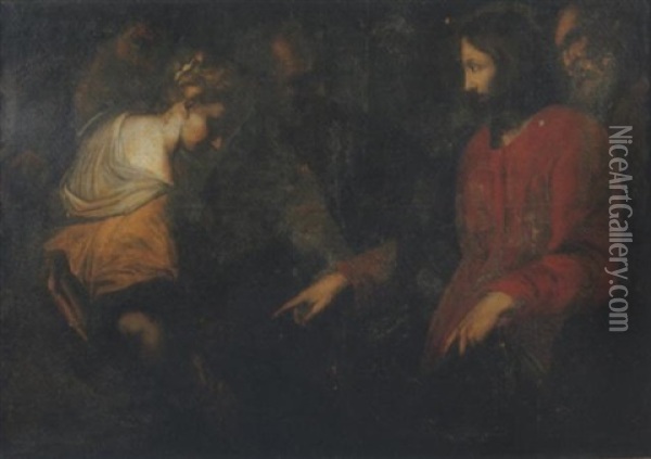 Cristo E L'adultea Oil Painting - Pietro Ricchi