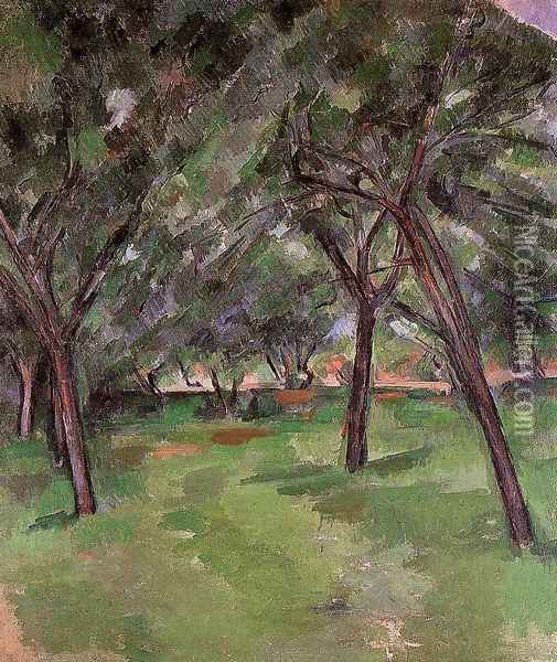 Orchard Oil Painting - Paul Cezanne