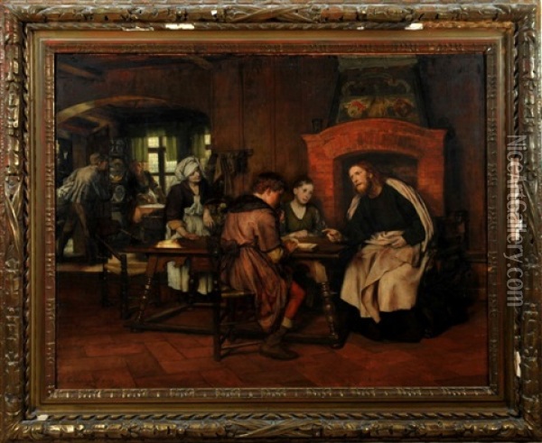 Jesus Und Der Zollner Oil Painting - Eduard (Karl-Franz) von Gebhardt