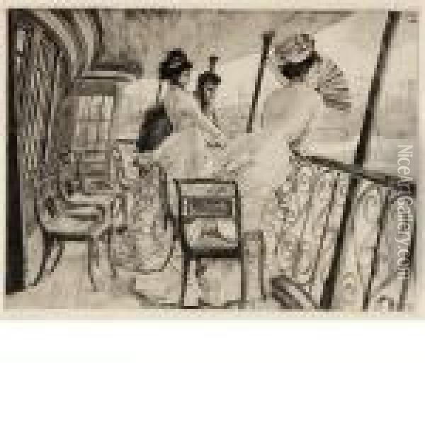 La Galerie Du Calcutta (souvenir D'un Bal A Bord) (wentworth 25) Oil Painting - James Jacques Joseph Tissot
