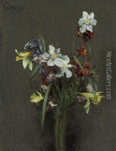 Fleurs De Printemps Oil Painting - Ignace Henri Jean Fantin-Latour