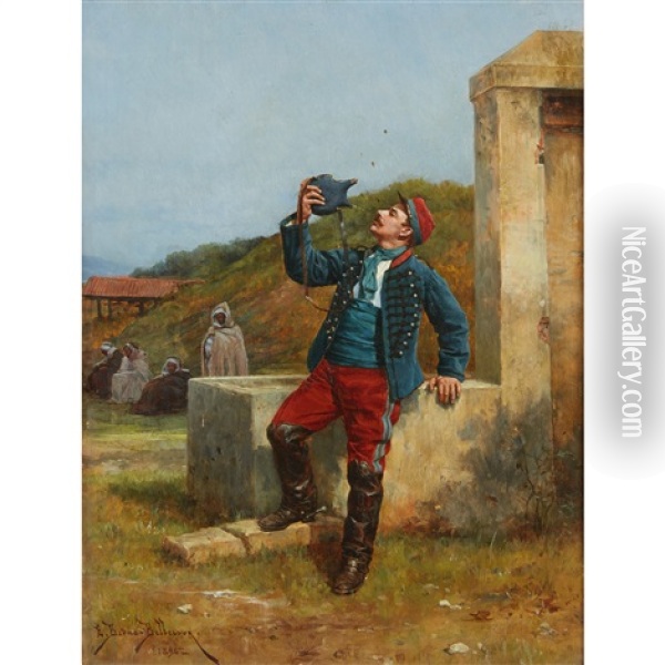 The Soldier's Respite Oil Painting - Etienne Prosper Berne-Bellecour