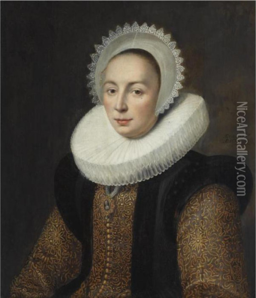 Portrait Of Magdalena Van Beresteyn Oil Painting - Michiel Jansz. Van Miereveldt