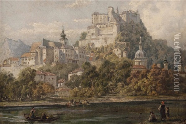 Feste Hohensalzburg Mit Kloster Nonnberg Oil Painting - Otto von Ruppert