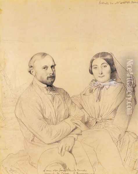 Edmond Ramel and his wife, born Irma Donbernard Oil Painting - Jean Auguste Dominique Ingres