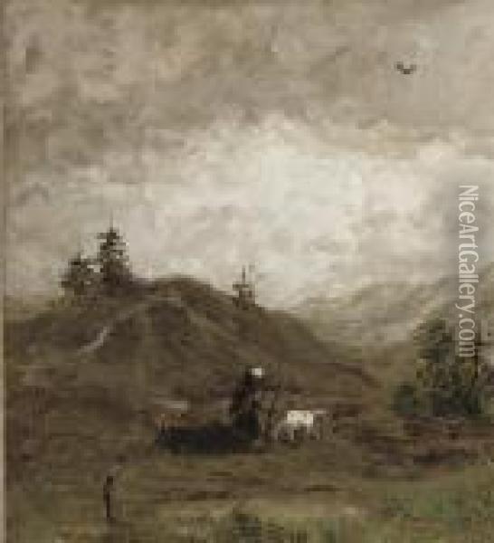 Duin Landschap: A Grazing Goat Oil Painting - Sientje Mesdag Van Houten