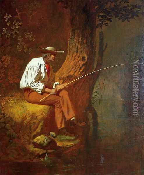 Mississippi Fisherman Oil Painting - George Caleb Bingham