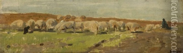 Berger Aux Moutons Oil Painting - Anton Mauve